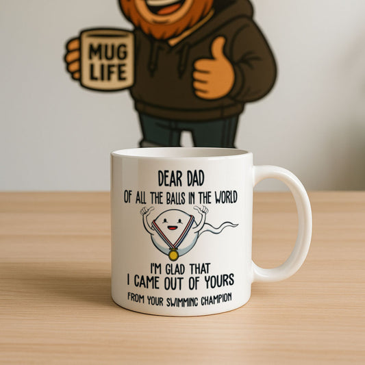 Dear Dad – “Swimming Champion” Funny Father’s Day Mug