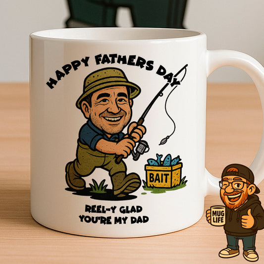 Custom Cartoon Fishing Mug - Turn Your Photos Into a Unique Gift